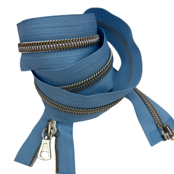 2-Wege-Reißverschluss 85 cm Himmelblau Silber Düne